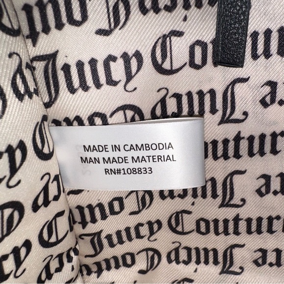 NWT Juicy Couture Black Velour Liquorice Extra Spender Tote Crossbody - Picture 9 of 10